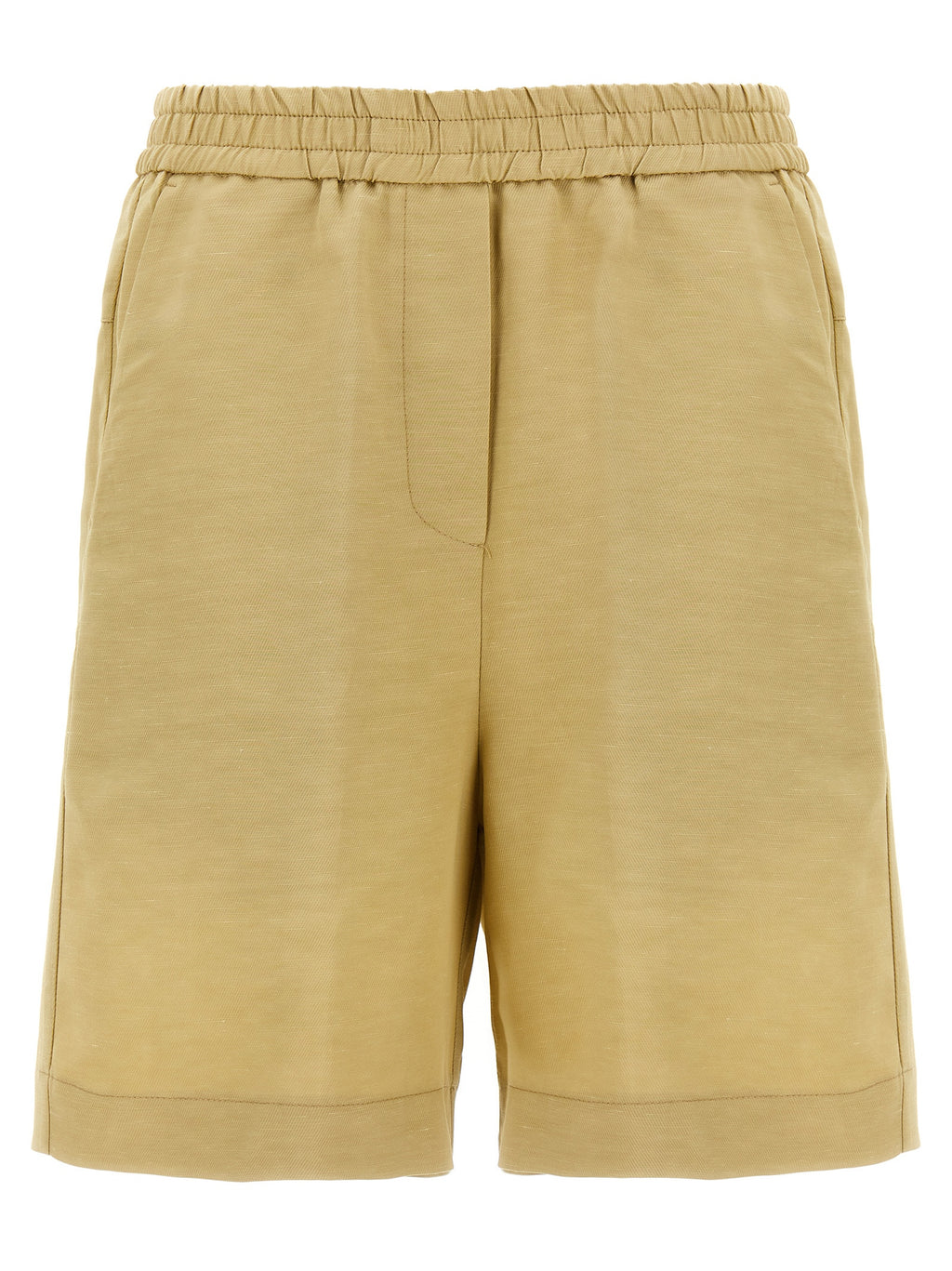 NUDE Beige Viscose Bermuda Shorts