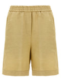 NUDE Beige Viscose Bermuda Shorts