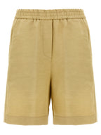 NUDE Beige Viscose Bermuda Shorts