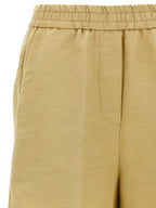 NUDE Beige Viscose Bermuda Shorts