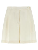 Brioni White Silk Bermuda Shorts