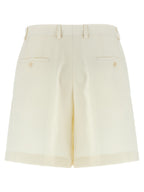 Brioni White Silk Bermuda Shorts