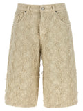 Haikure Beige Cotton Bermuda Shorts