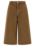 Ami Paris Brown Cotton Bermuda Shorts