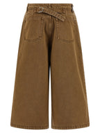 Ami Paris Brown Cotton Bermuda Shorts