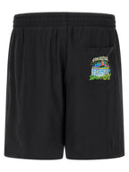 Casablanca Black Silk Bermuda Shorts