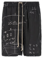 Rick Owens Bicolor Viscose Bermuda Shorts