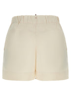 White Polyester Bermuda Shorts