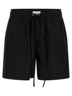 Black Cotton Bermuda Shorts
