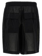 Rick Owens Black Cotton Bermuda Shorts