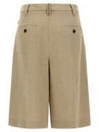 Brunello Cucinelli Beige Viscose Bermuda Shorts