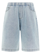 Entire Studios Blue Cotton Bermuda Shorts