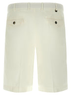 PT Torino White Cotton Bermuda Shorts