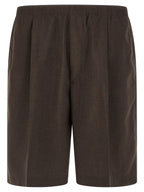 CELLAR DOOR Brown Polyester Bermuda Shorts