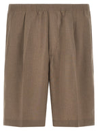 CELLAR DOOR Brown Polyester Bermuda Shorts