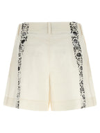 Alberta Ferretti Bicolor Linen Bermuda Shorts