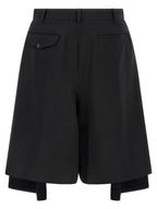 Comme Des Garçons Black Wool Bermuda Shorts