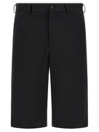 Comme Des Garçons Black Wool Bermuda Shorts