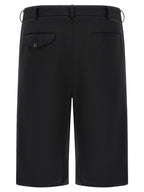 Comme Des Garçons Black Wool Bermuda Shorts