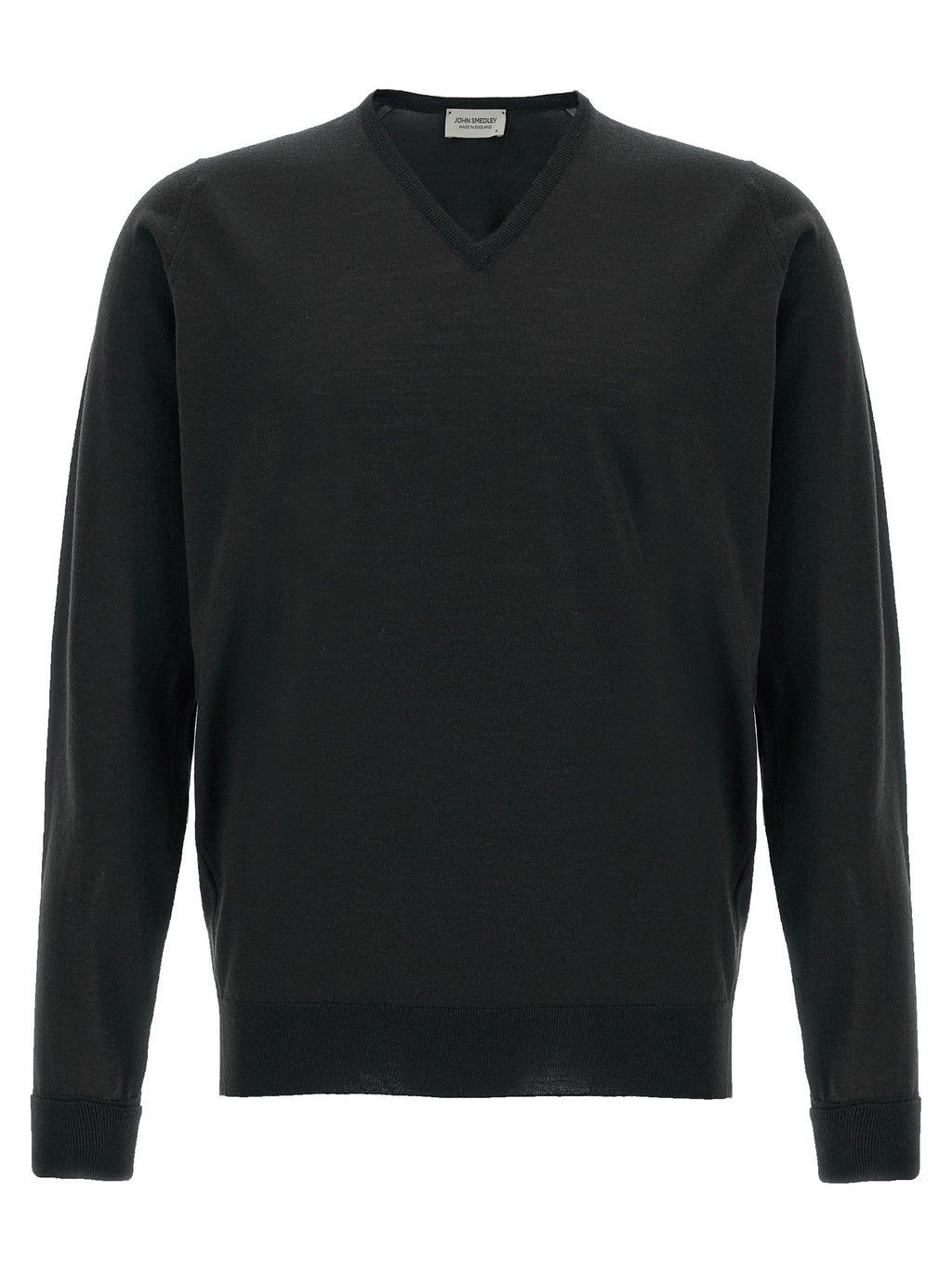 JOHN SMEDLEY Black Merino Wool Cardigan
