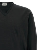 JOHN SMEDLEY Black Merino Wool Cardigan