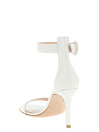 Gianvito Rossi White Napa Leather / Calf Bos Taurus Stiletto Heel Sandals