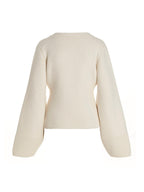 Khaite White Cashmere Cardigan