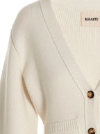 Khaite White Cashmere Cardigan