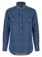 Brunello Cucinelli Blue Cotton Blouse