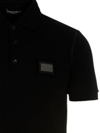 Dolce & Gabbana Black Cotton Polo Shirt