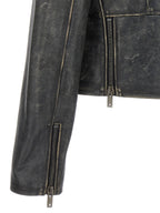 Golden Goose Black Cowhide Leather Jacket