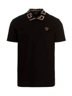 Versace Black Cotton Polo Shirt