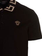 Versace Black Cotton Polo Shirt