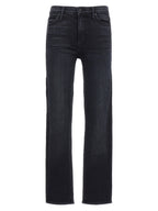 Mother Denim Black Cotton Slim Fit Jeans