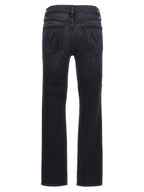 Mother Denim Black Cotton Slim Fit Jeans
