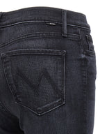 Mother Denim Black Cotton Slim Fit Jeans