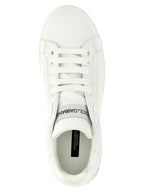 White Calfskin Low Top Sneakers