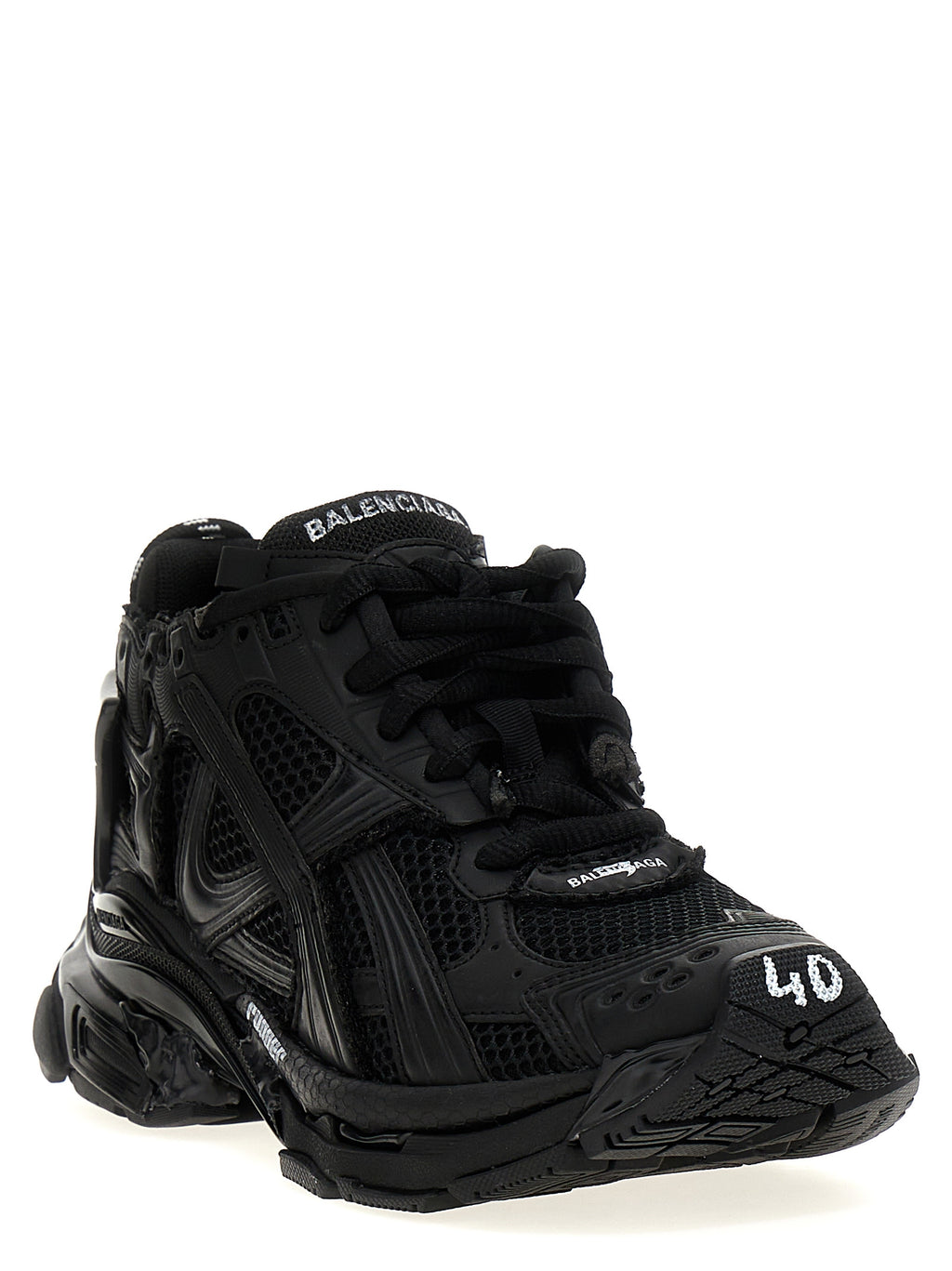 Schwarze Sportsneaker aus Polyester