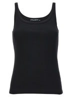 Dolce & Gabbana Black Cotton Tank Tops