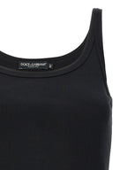 Dolce & Gabbana Black Cotton Tank Tops