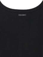 Dolce & Gabbana Black Cotton Tank Tops