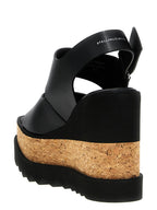 Stella McCartney Black Polyester Wedge Sandals