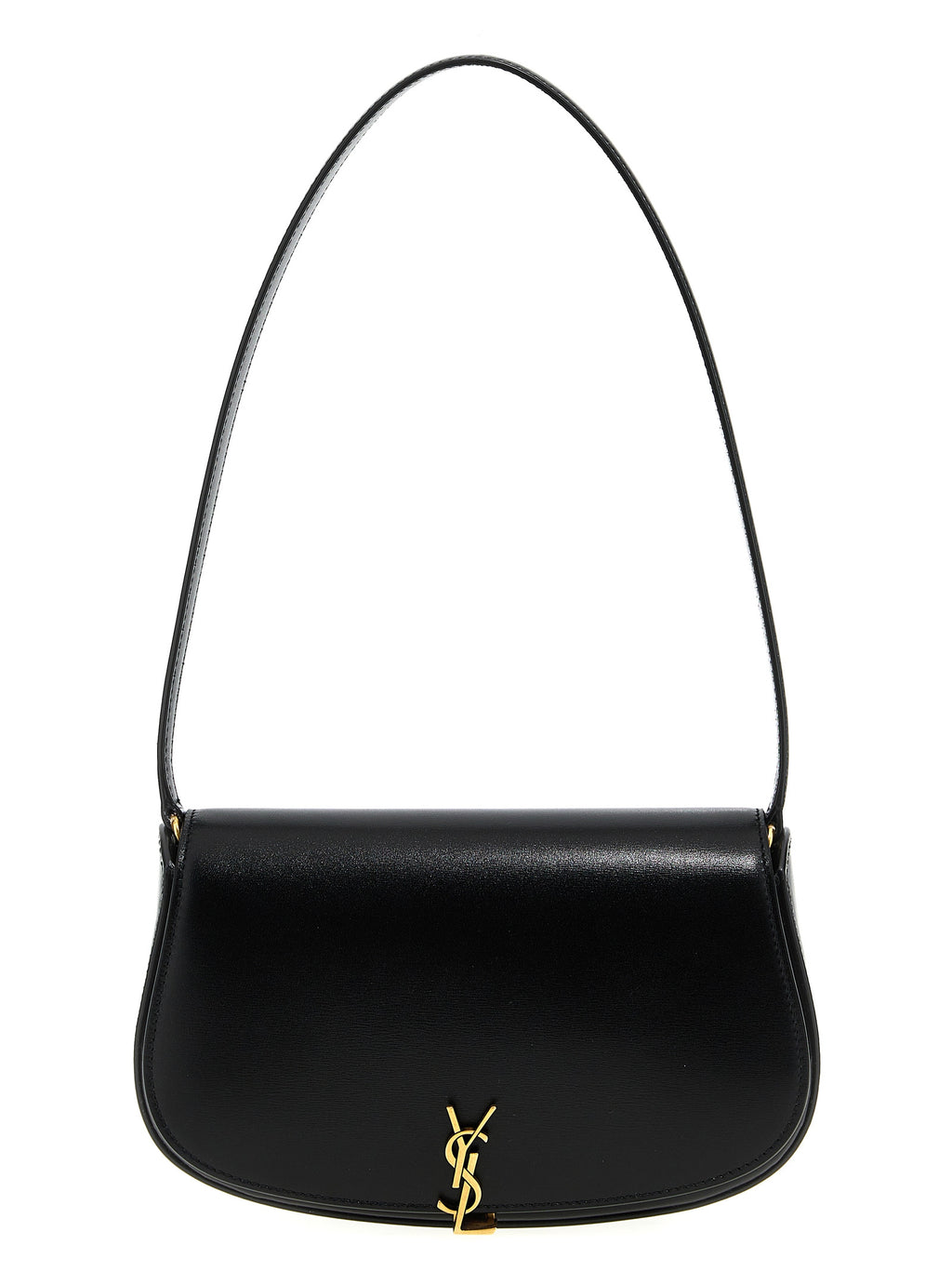 Schultertasche aus schwarzem Kalbsleder
