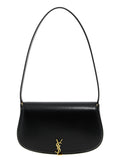 Schultertasche aus schwarzem Kalbsleder