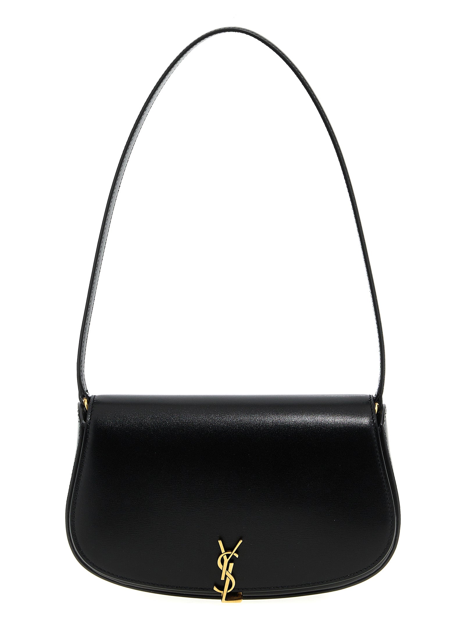 Schultertasche aus schwarzem Kalbsleder