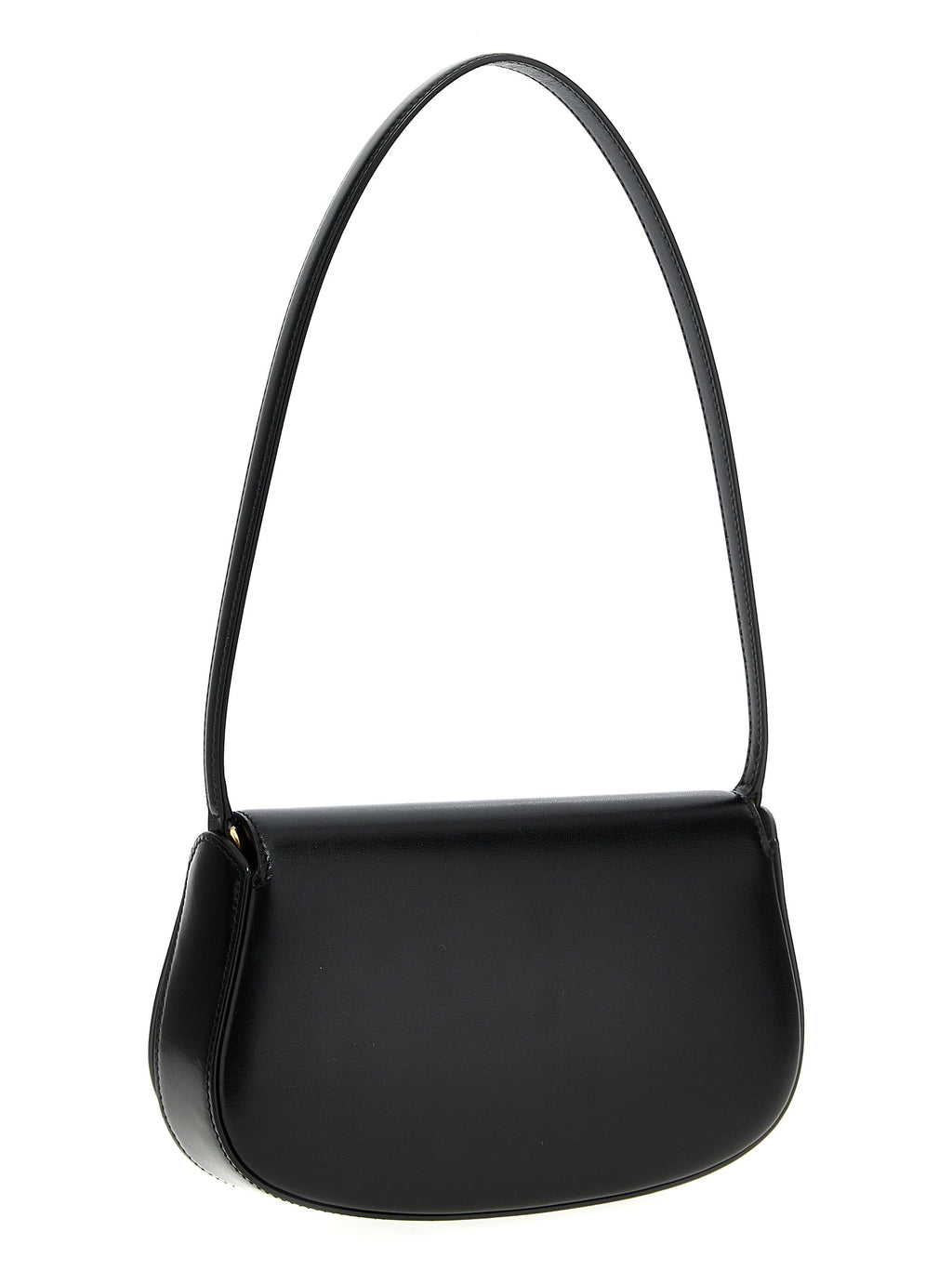 Schultertasche aus schwarzem Kalbsleder