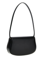 Schultertasche aus schwarzem Kalbsleder