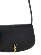 Schultertasche aus schwarzem Kalbsleder