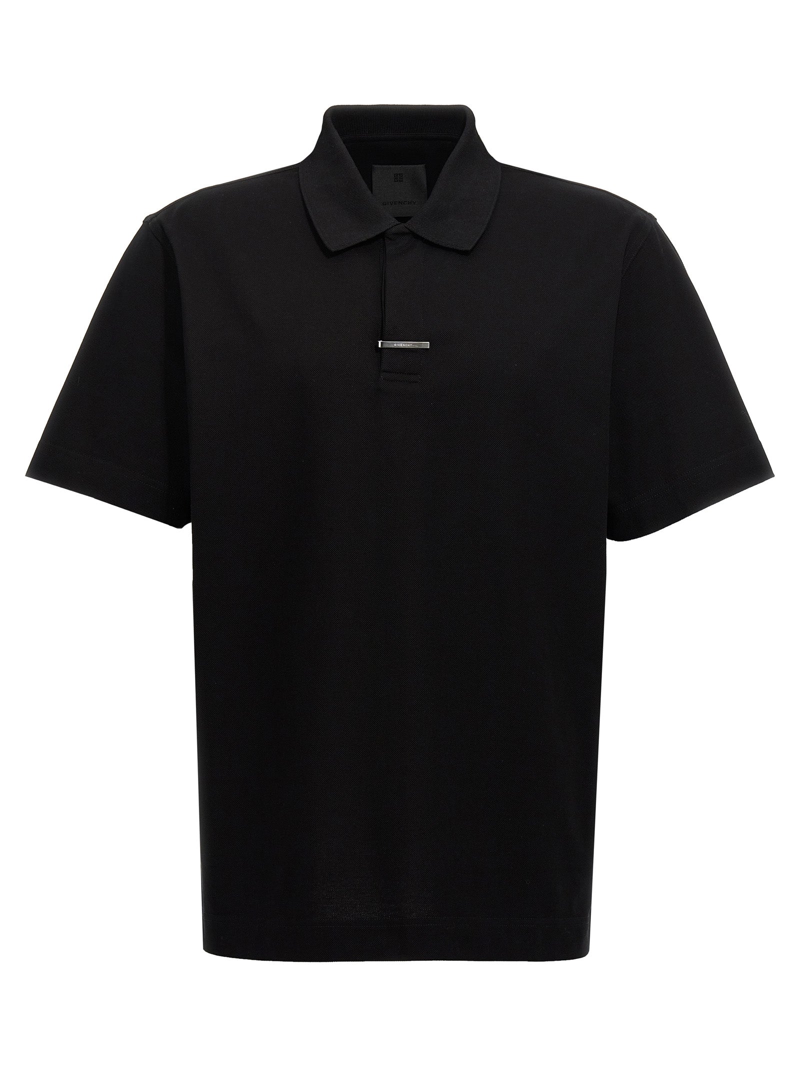 Polo shirt in black cotton