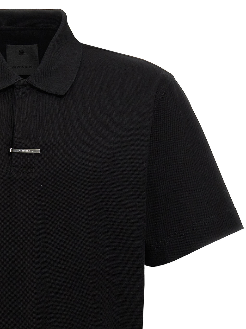 Polo shirt in black cotton